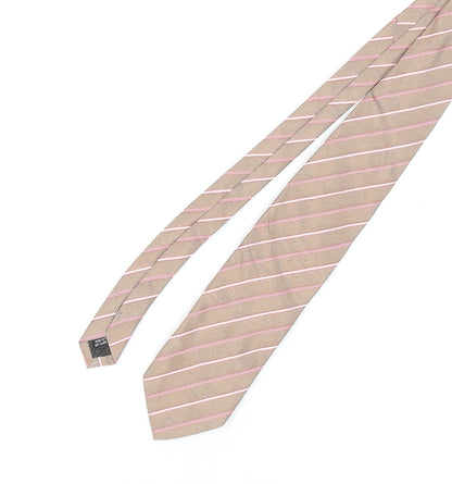 Jaeger Men's Beige Striped Silk Tie