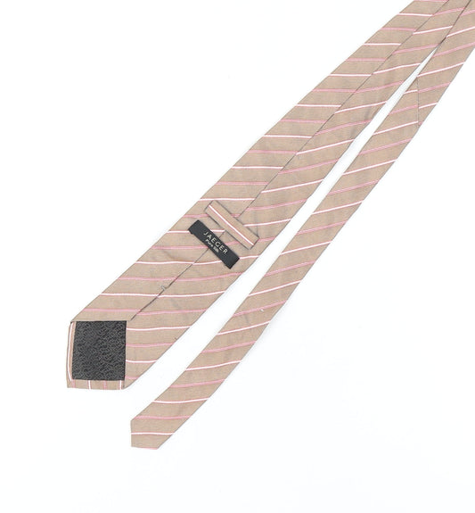Jaeger Men's Beige Striped Silk Tie