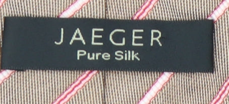 Jaeger Men's Beige Striped Silk Tie