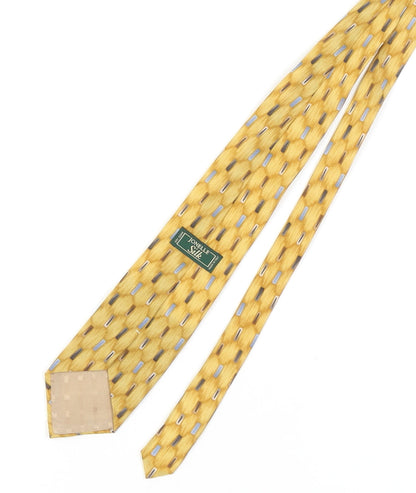 Jonelle Men's Yellow Geometric Silk Tie