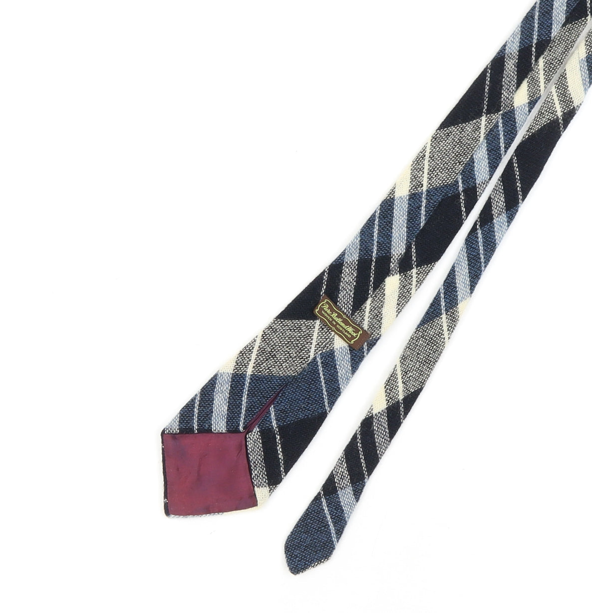 Shetland Wool Men's Blue Plaid Tie