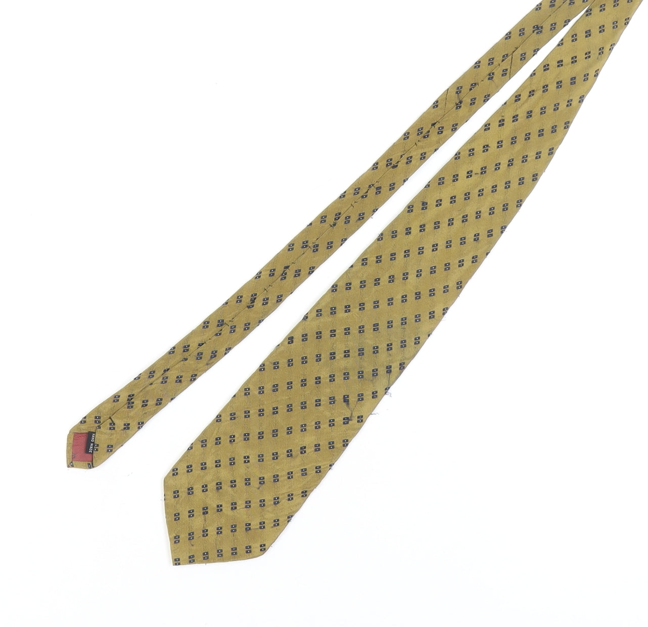 Silkworm Men’s Gold Geometric Silk Handmade Tie