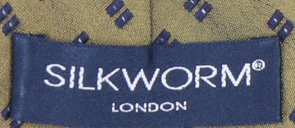 Silkworm Men’s Gold Geometric Silk Handmade Tie