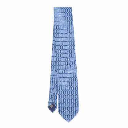 Bäumler Men's Blue Silk Geometric Tie