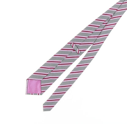 Marks and Spencer Men's Pink Striped Silk Tie One Size