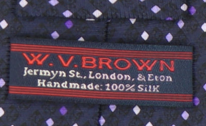 W.V. Brown Men's Blue Slim Silk Tie