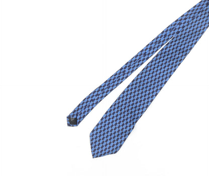 Pierre Cardin Blue Silk Plaid Tie for Men
