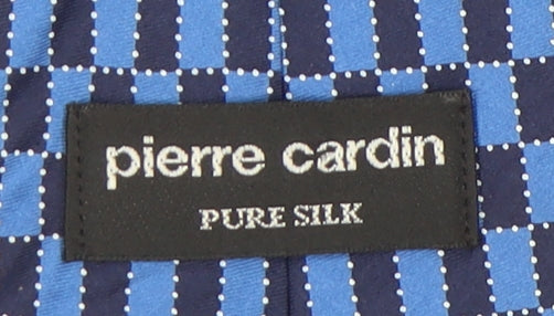 Pierre Cardin Blue Silk Plaid Tie for Men