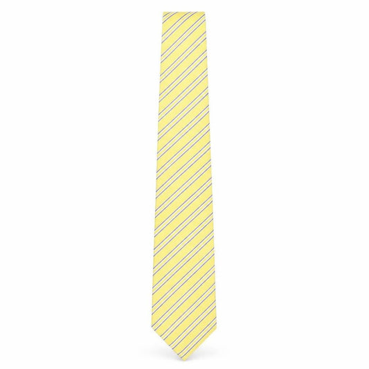 Mens Michelsons of London Yellow Striped 100% Polyester  Tie