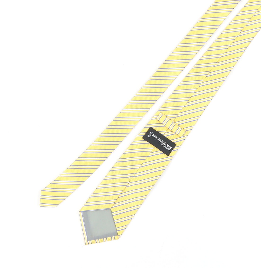 Michelsons of London Yellow Striped Polyester Men's Tie
