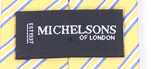 Michelsons of London Yellow Striped Polyester Men's Tie