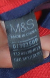 Marks and Spencer Men's Red Striped Tie - One Size