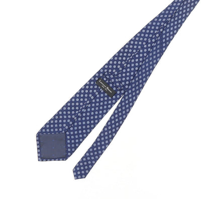 Laurant Benon Men's Blue Silk Geometric Tie