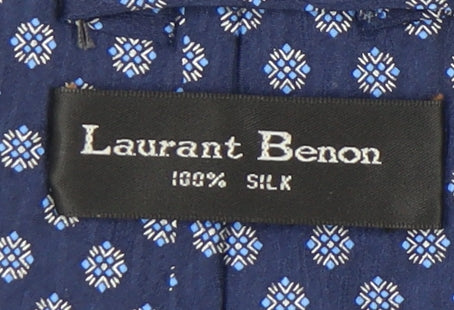 Laurant Benon Men's Blue Silk Geometric Tie