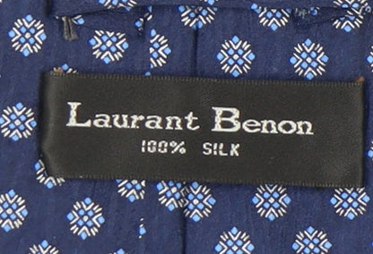 Laurant Benon Men's Blue Silk Geometric Tie