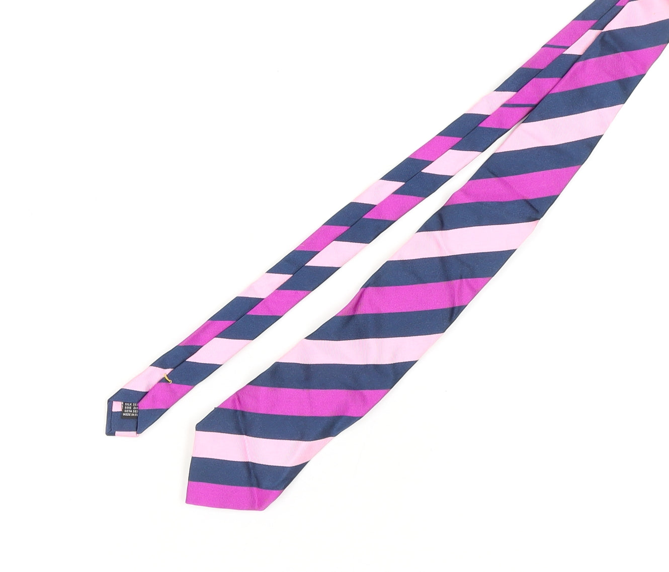 New & Lingwood Men's Pink Striped Silk Tie