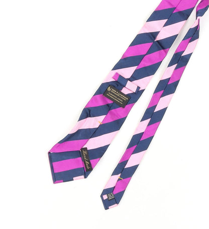 New & Lingwood Men's Pink Striped Silk Tie