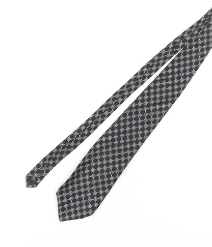Mens Cezan Black Geometric 100% Silk  Tie