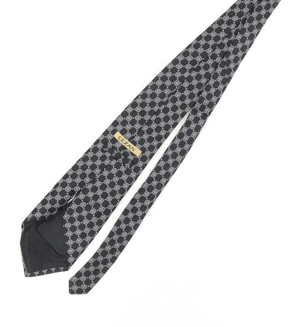 Mens Cezan Black Geometric 100% Silk  Tie