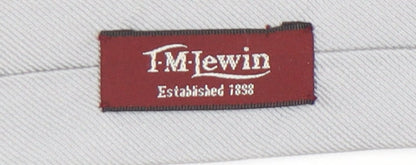Mens T.M. Lewin Grey  100% Silk Pointed Tie