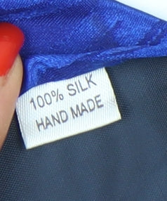 Rene Chagal Men's Blue Silk Dragon Tie Handmade