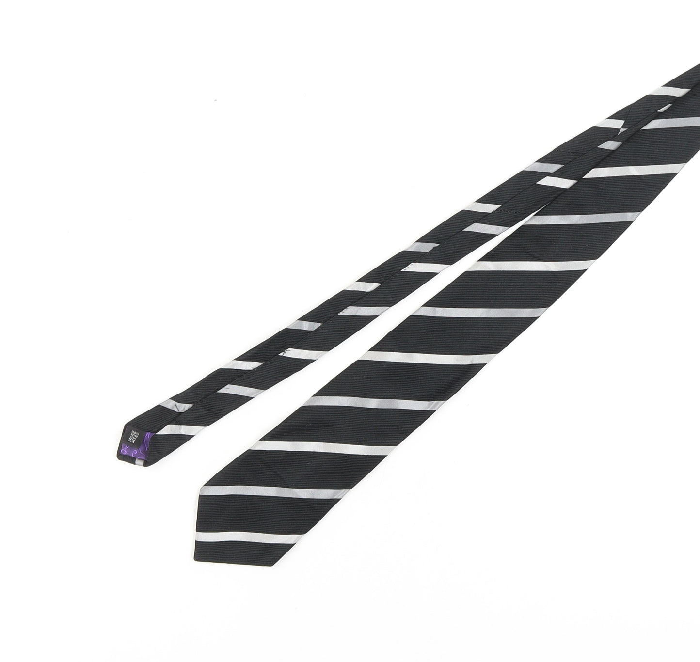 Capri Men's Black Striped Silk Tie One Size