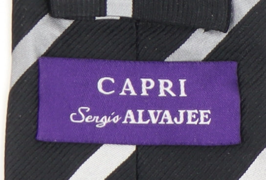 Capri Men's Black Striped Silk Tie One Size