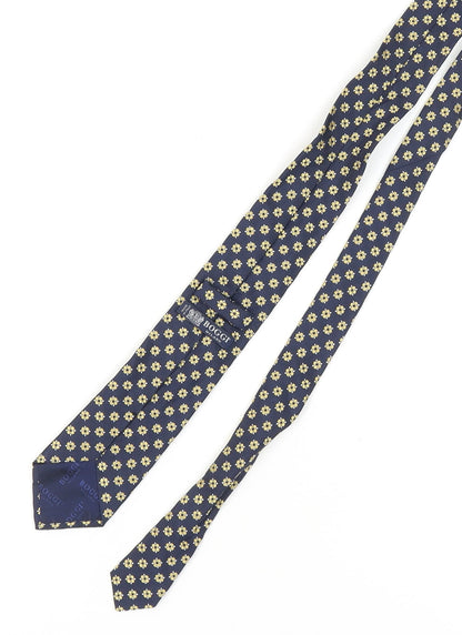 Boggi Milano Men's Blue Floral Silk Tie One Size