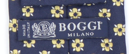 Boggi Milano Men's Blue Floral Silk Tie One Size