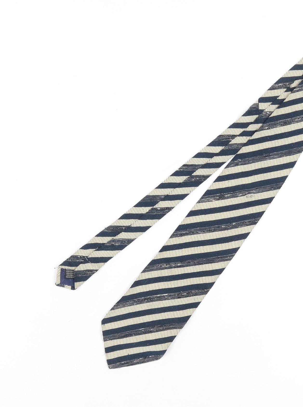 Mens Baumler Blue Striped 100% Silk  Tie