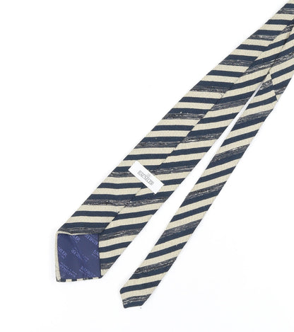 Mens Baumler Blue Striped 100% Silk  Tie
