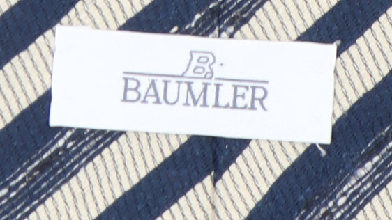 Mens Baumler Blue Striped 100% Silk  Tie