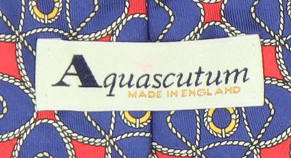 Mens Aquascutum Multicoloured Geometric 100% Silk  Tie