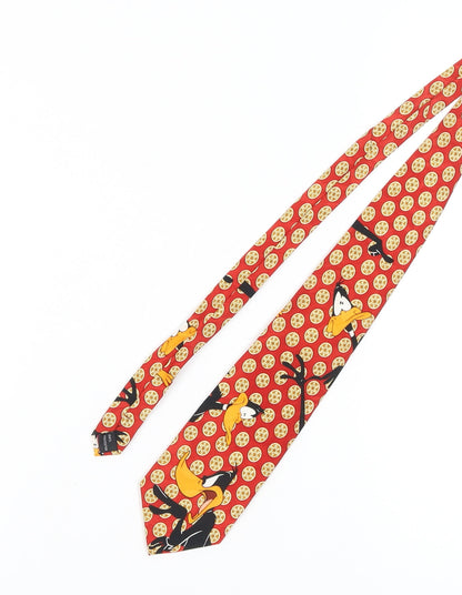 Warner Bros Men’s Red Polyester Looney Tunes Tie