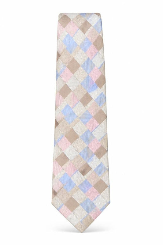 Mens Michaelis Multicoloured Plaids & Checks 100% Silk Pointed Tie
