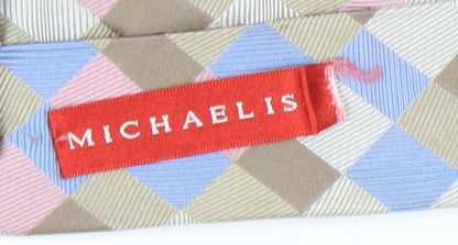 Michaelis Men's Plaid Silk Tie in Beige, Blue, Pink