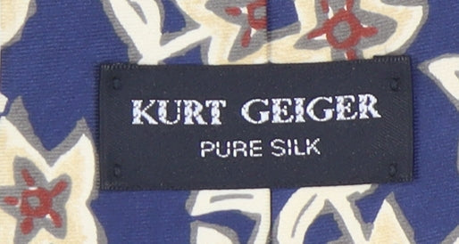 Kurt Geiger Men's Blue Floral Silk Tie