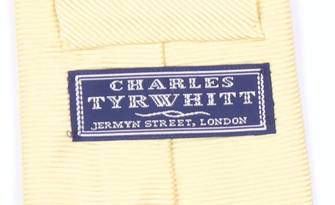 Mens Charles Tyrwhitt Yellow  100% Silk Pointed Tie