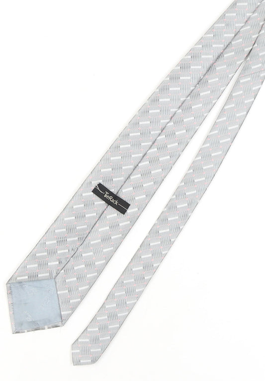 Tie Rack Men's Grey Geometric Polyester Tie