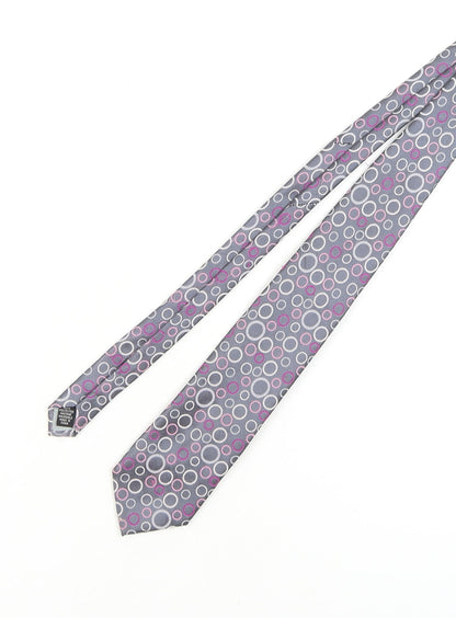 Thomas Nash Men's Grey Geometric Tie