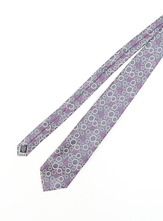 Thomas Nash Men's Grey Geometric Tie