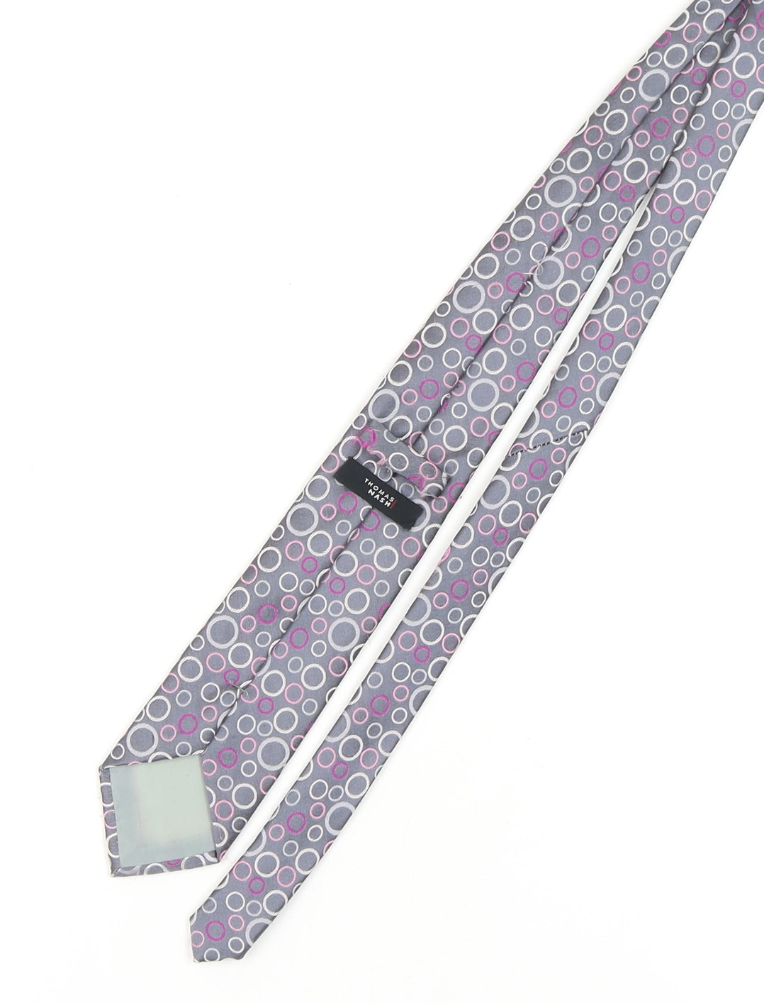 Thomas Nash Men's Grey Geometric Tie