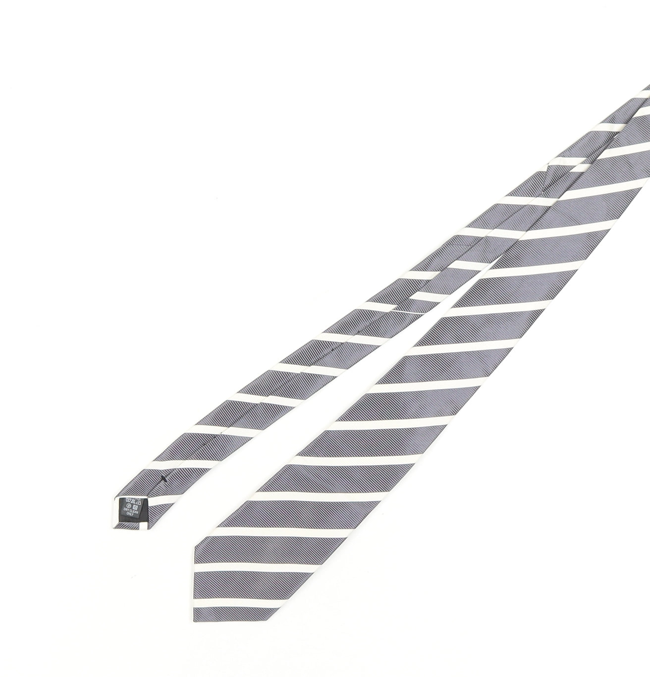 Tom English Men's Grey Striped Slim Tie One Size