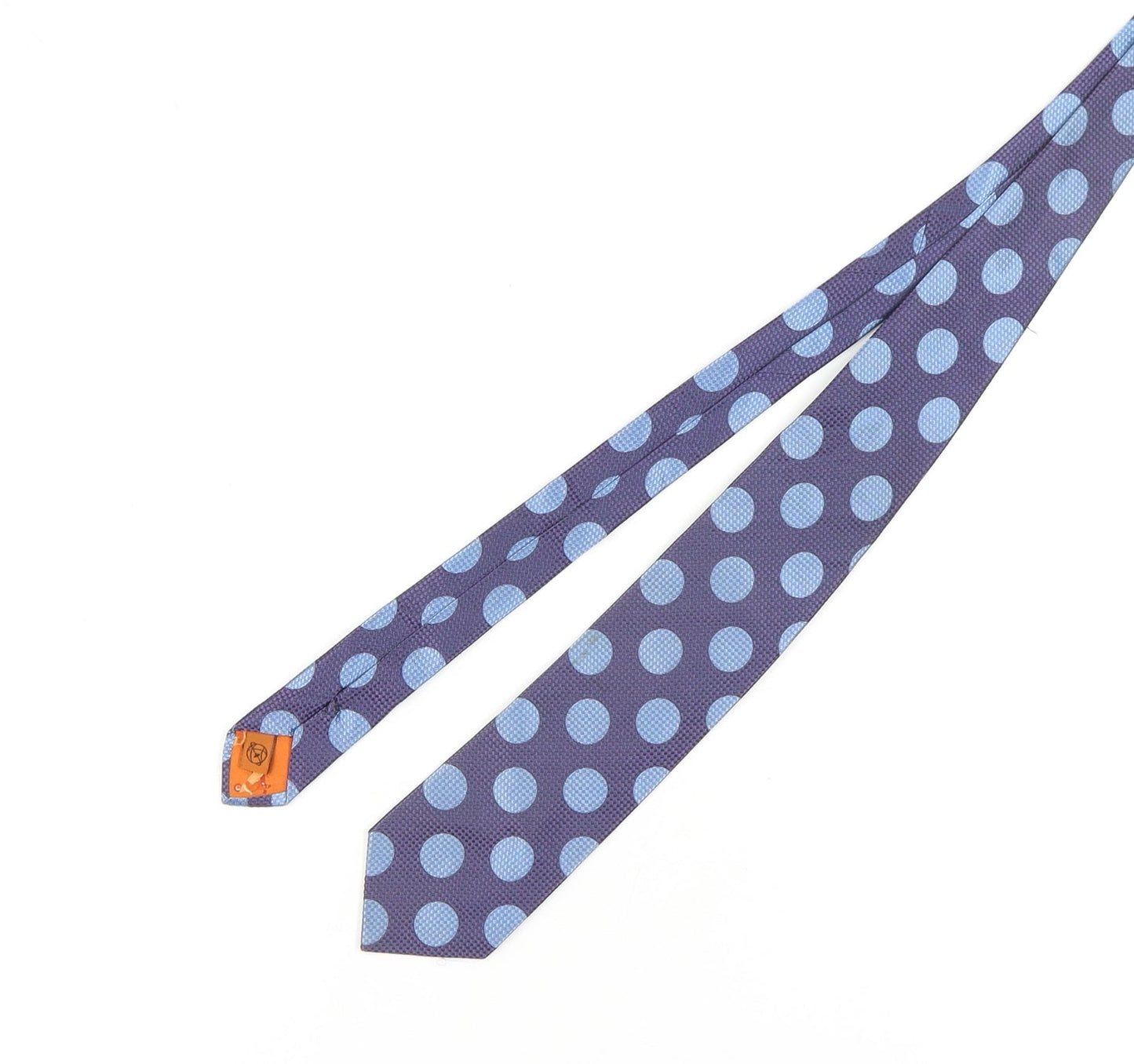 Simon Carter Men's Blue Polka Dot Silk Tie