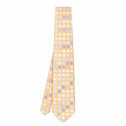 Jeff Banks Men's Orange Check Silk Tie