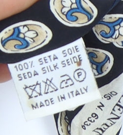 Valentino Men's Geometric Silk Tie in Black, Beige, Blue