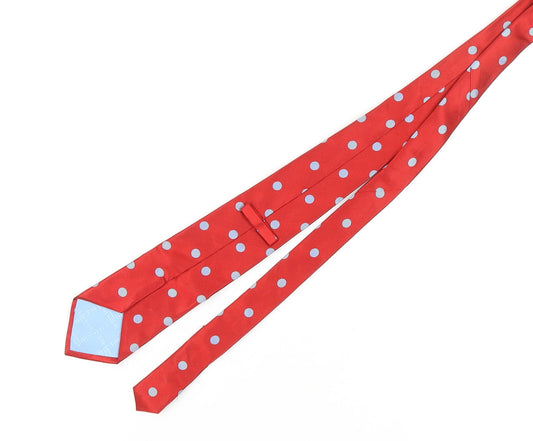T.M. Lewin Men's Red Polka Dot Silk Tie
