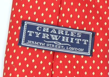 Mens Charles Tyrwhitt Red Polka Dot 100% Silk Slim Tie