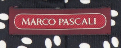 Marco Pascali Men's Black Silk Polka Dot Tie, Handmade