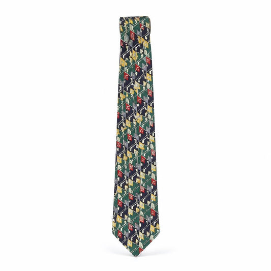 Mens René Chagal Multicoloured Geometric 100 Slim Tie